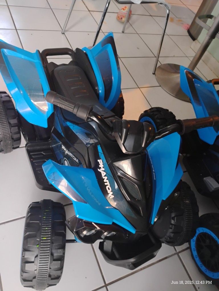 12 Volt Blue Phantom ATV Action Wheels Branded Battery Powered Rideon for Boys and Girls Ages 2 to 4 Years Old