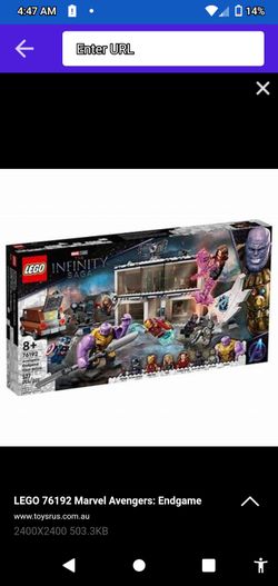 Marvels Avengers End Game Final Battle Lego Set/76192