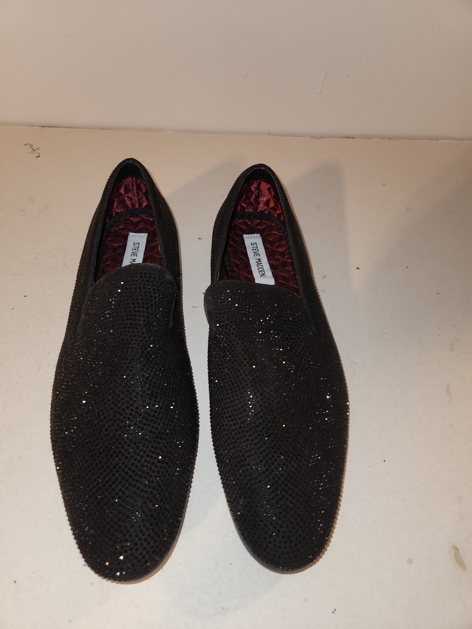 Steve Madden Men's Cirius Crystal Embellished Slip-On Loafer in black