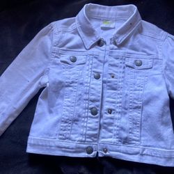 Girls White Jean Jacket 