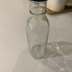 Glass Bottle With Black Cap