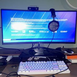 PS5 3 monitors 3 controllers Dt990 pros,fifine mic 
