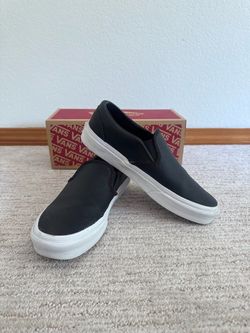 Vans Women’s 8.5 Black Perforated Leather Classic Slip-On Shoe
