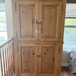 Cabinet,  Wood, Solid Pine. Great For Kids Crafts, Clothing, Games