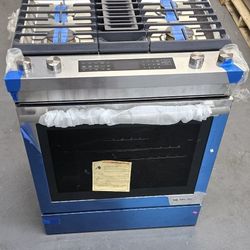 New 30" Jennair Downdraft Slide In Duel Fuel Gas Range 