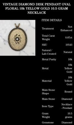 Vintage 10k Gold, Diamond Hair Locket Necklace