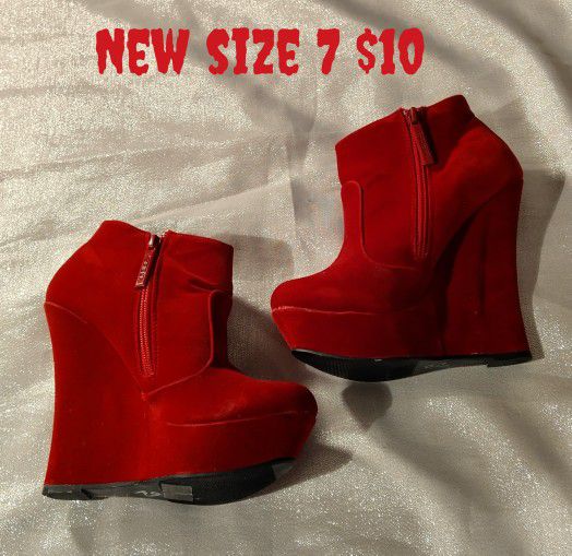 The New Size 7 Ladies High Heels Red And Color