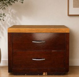 Solid Real Wood 2-Drawer Cabinet/Dresser – Dark Walnut