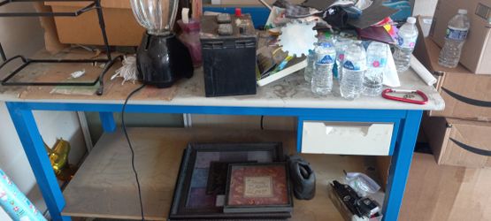 Work Table Has A Power Strip