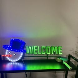 Welcome Snowman Sign 