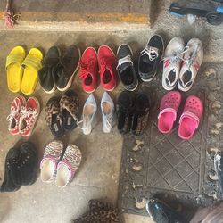 Assorted shoes, five bucks apiece