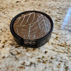 6 Michael Aram Coaster Set Forest Leaf