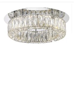 Crystal 100-Watt Polished Chrome Integrated LED Semi Flush Mount by Home Decorators Collection