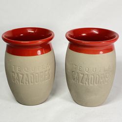 Tequila Cazadores The Cantarito Mexican Pottery Jug Mug 16 Oz Pair Of 2 Used
