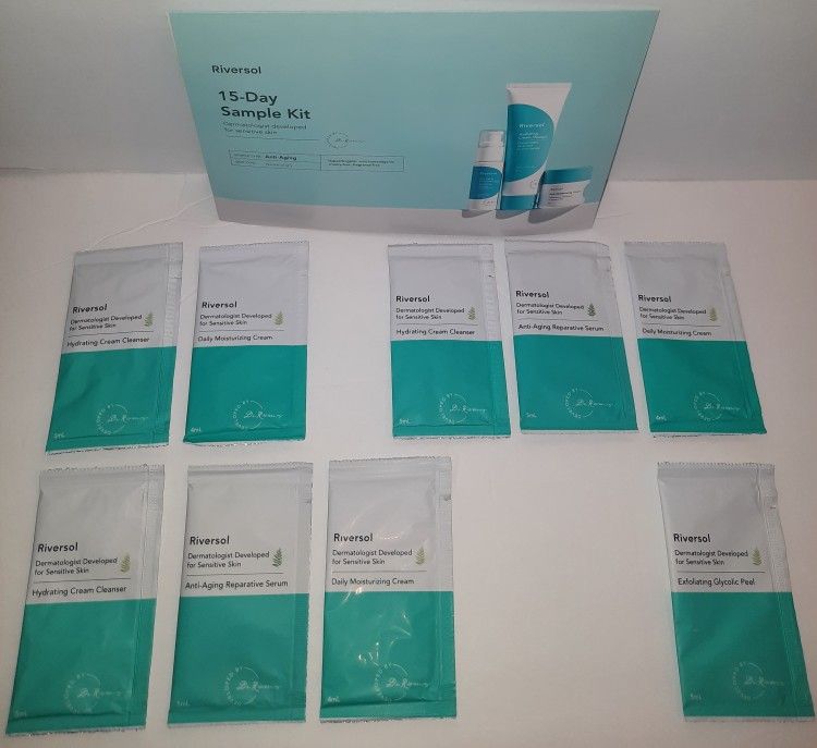 Riversol 15 day 9-piece Anti-Aging sample kit for Normal to Dry Skin