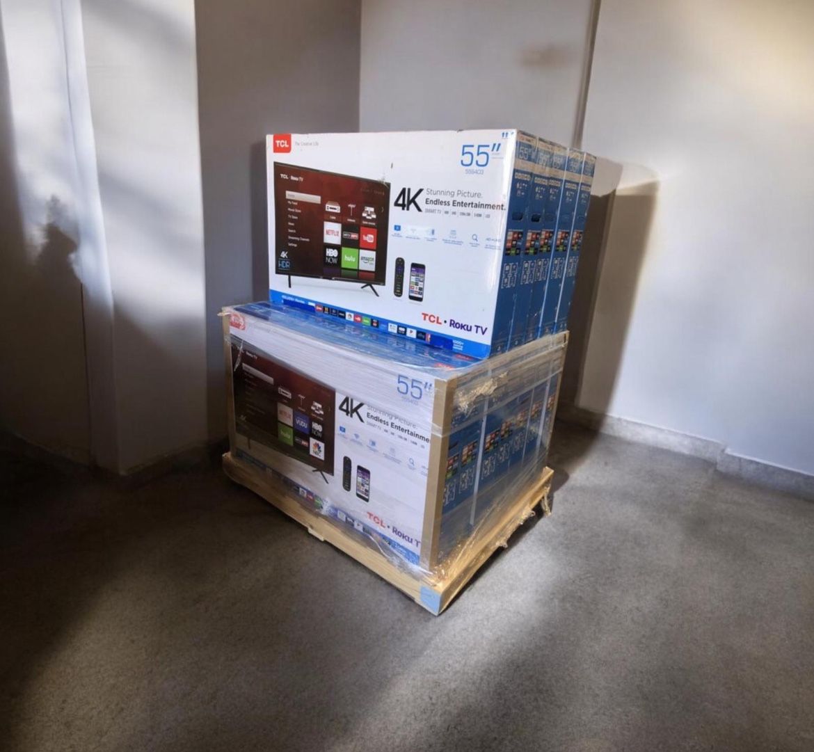 HD177 55” TCL smart 4k Roku led tv