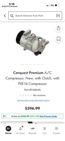New Carquest Ac Compressor T168646 Audi Volkswagen