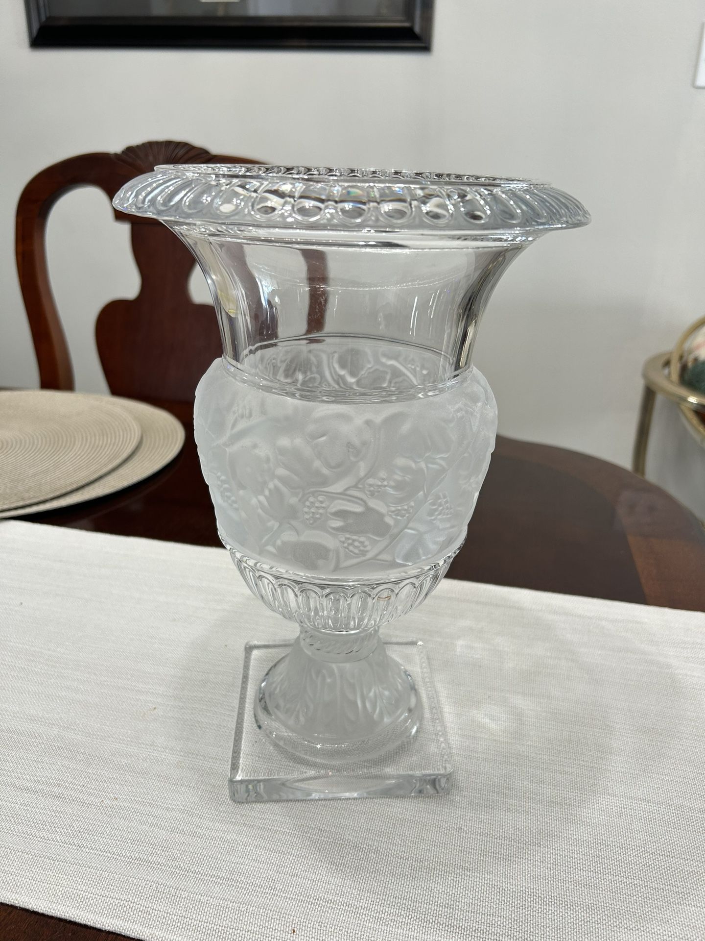 Shannon Crystal By Godinger Athena Collection 12” Tall Vase Hand Finished