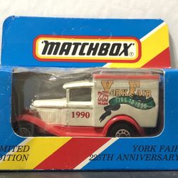 York Fair 225th Anniversary, Matchbox Limited Edition, Ford Model Van, 1990. Made in Macau.