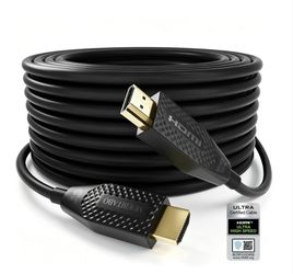 8K HDMI 2.1 Fiber Optic Cable - 50ft, 48Gbps, CL3 Rated