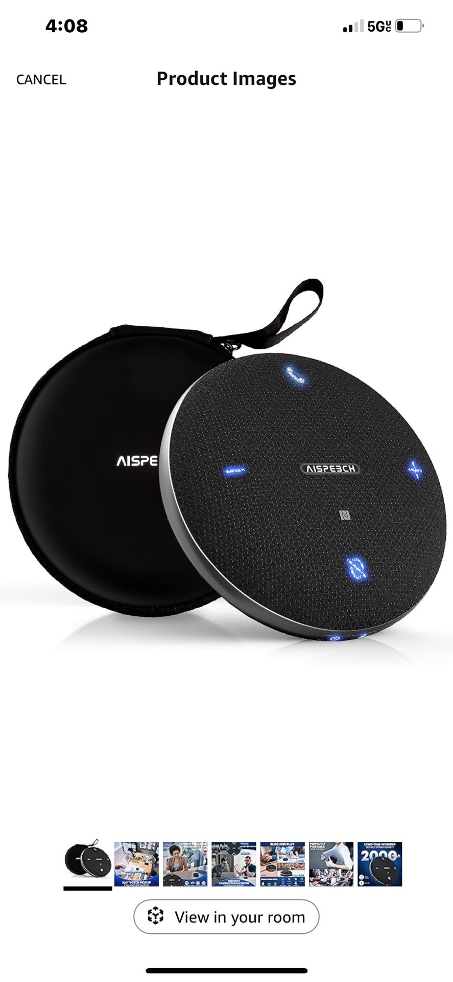 M4 Bluetooth Speakerphone Conference Microphone with AI Noise Reduction Full-Duplex AI Transcription USB Speakerphone 360° Voice Pickup Conference Spe