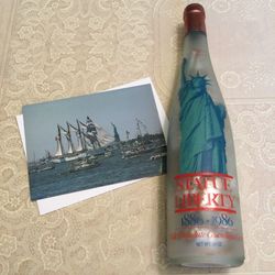 Auth. Statue Of Liberty Commemorative Bottle & Card