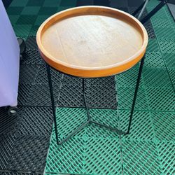 Metal And Wood Side Table 
