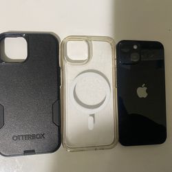 Unlocked iPhone 14 with 100% battery—like new.