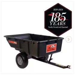 Brinly-Hardy 850 lb. 17 cu. ft. Tow-Behind Poly Utility Cart with Durable Compression Molded Bed for Lawn Tractors & Zero-Turn Mowers