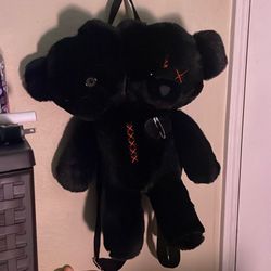 Black Bear Plush Backpack