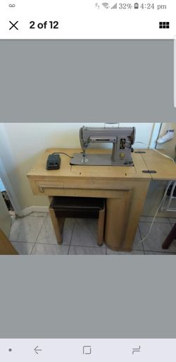 VINTAGE Singer 301 Heavy Duty Sewing Machine with Original TABLE and CHAIR plus Extras !! $200 firm. Pickup in Oakdale