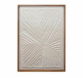 Brand New 25.62 in. x 37.37 in. White Handmade Paper Textured Wall Art
