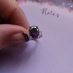Very Pretty Lab Amethyst Ring In Silver