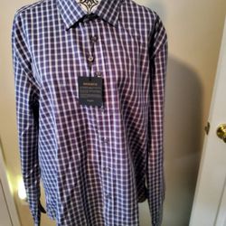 Jos A Bank Reserve Collection Slim Fit Spread Collar Check Sport Shirt XXL 
