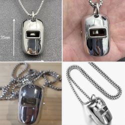 Stainless Steel Welder Welding Weld Hood Mask Shield Necklace Shipping Available 