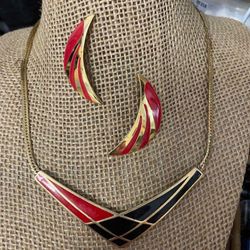 Juego Collar Laminado Joyería Antigua 