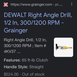 Dewalt Right Angle Drill
