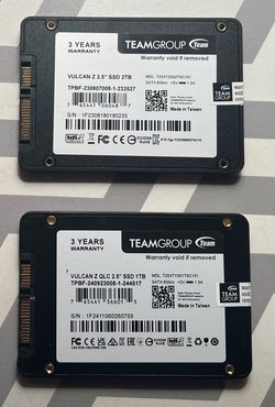 TeamGroup Vulcan Z 2TB SATA 2.5” SSD & 1TB SATA 2.5” SSD
