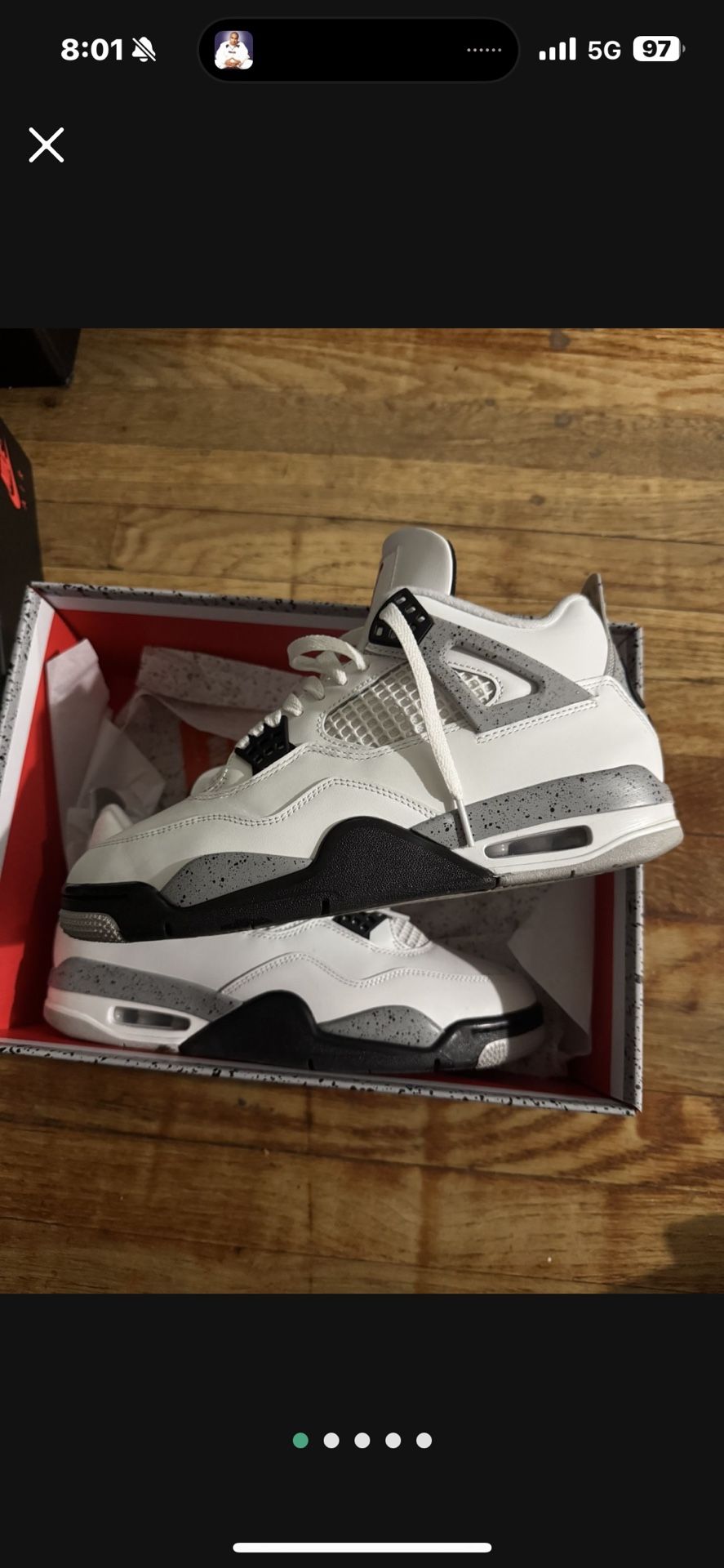 “PRE OWNED AIR JORDAN 2025  CEMENT 4  SIZE 10l