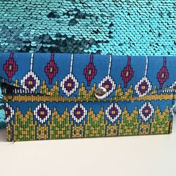 Blue Patterned Wallet
