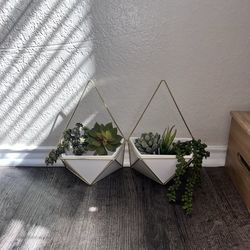 Set of 2 Modern Geometric Wall Planterse
