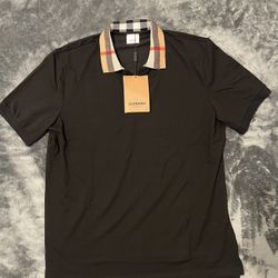 Burberry Check Collar Polo