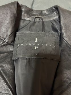 Joshua Ross Black Faux Leather Jacket Size L