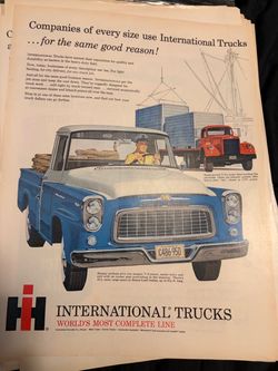 Vintage International Trucks Print Advertisement