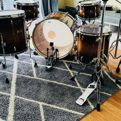 Pearl Session Studio Select Series 5pc Drum Set Gloss Barnwood Brown