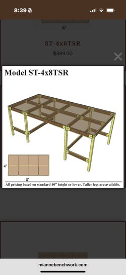 Mianne Customizable Train Table 4x8 Ft
