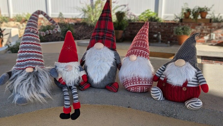 Five Christmas Gnome decorations