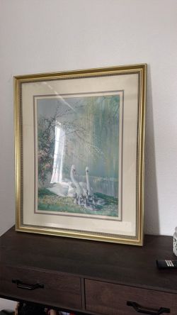 vintage vernon ward swan painting