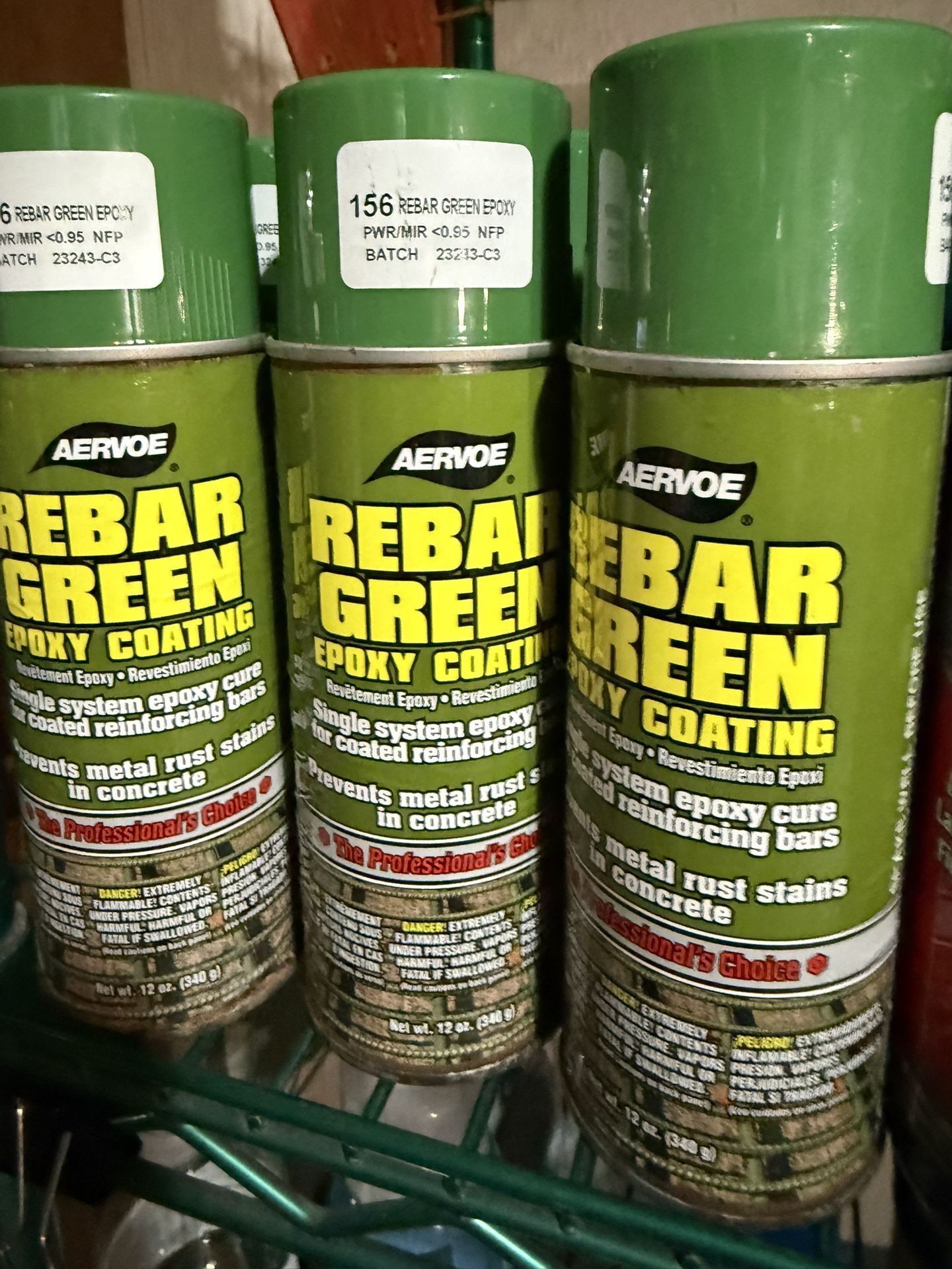 Aervoe 156 Rebar Green Epoxy Coating.
