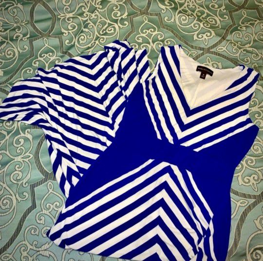 Dana Buchman Blue & White Maxi Dress